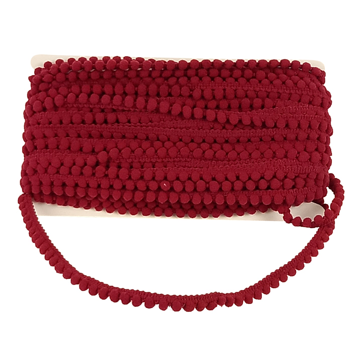 Belagio Enterprises Mini Pom-Pom Trim – Burgundy – 1/4" Wide, 25-Yard Roll for Sewing, DIY Crafts & Home Décor