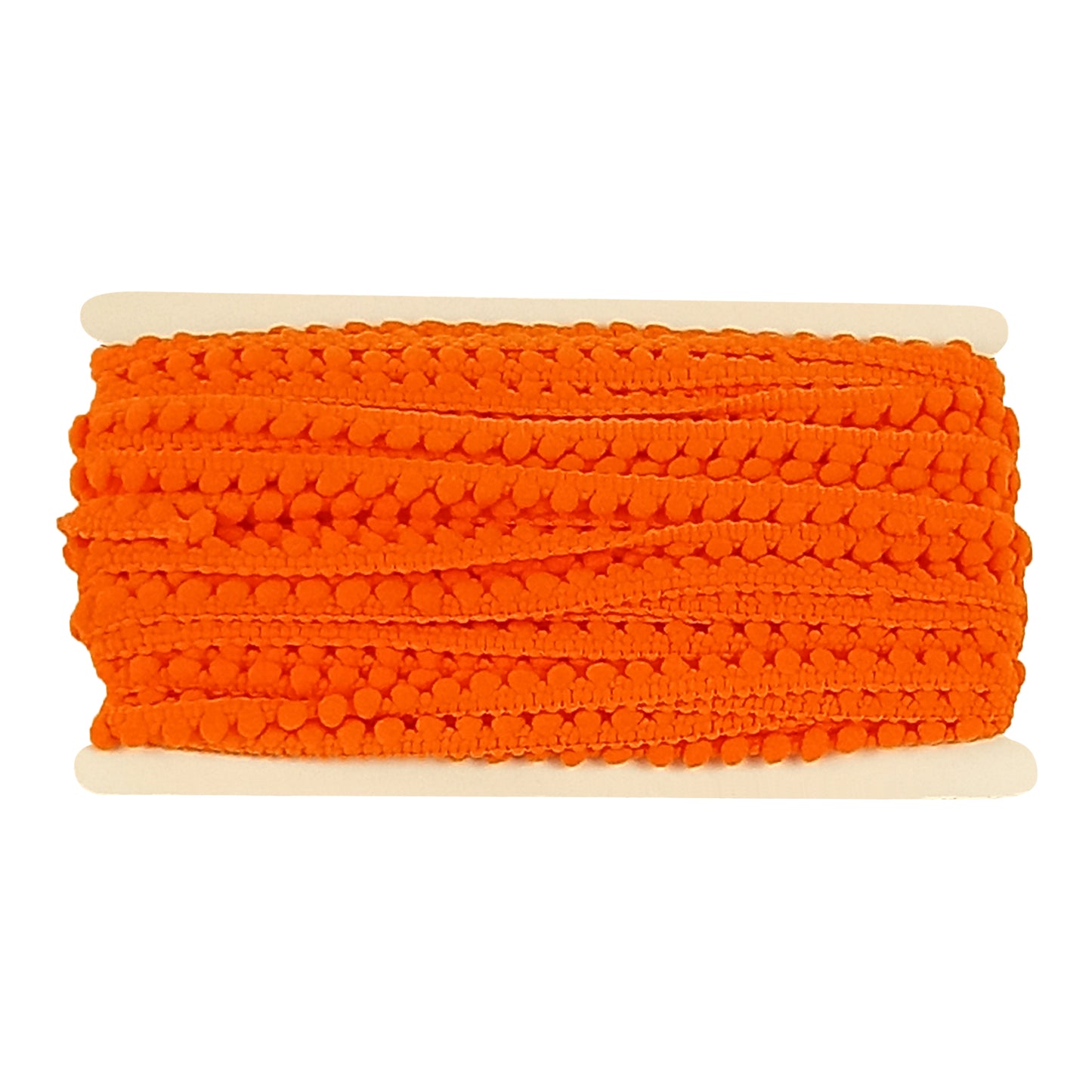 Belagio Enterprises Mini Pom-Pom Trim – Orange – 1/4" Wide, 25-Yard Roll for Sewing, DIY Crafts & Home Décor