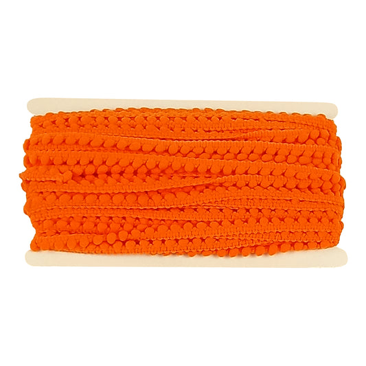 Belagio Enterprises Mini Pom-Pom Trim – Orange – 1/4" Wide, 25-Yard Roll for Sewing, DIY Crafts & Home Décor