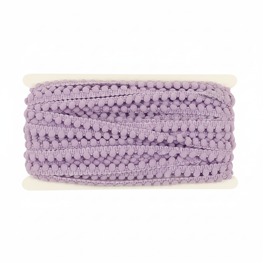 Belagio Enterprises Mini Pom-Pom Trim – Lavender – 1/4" Wide, 25-Yard Roll for Sewing, DIY Crafts & Home Décor