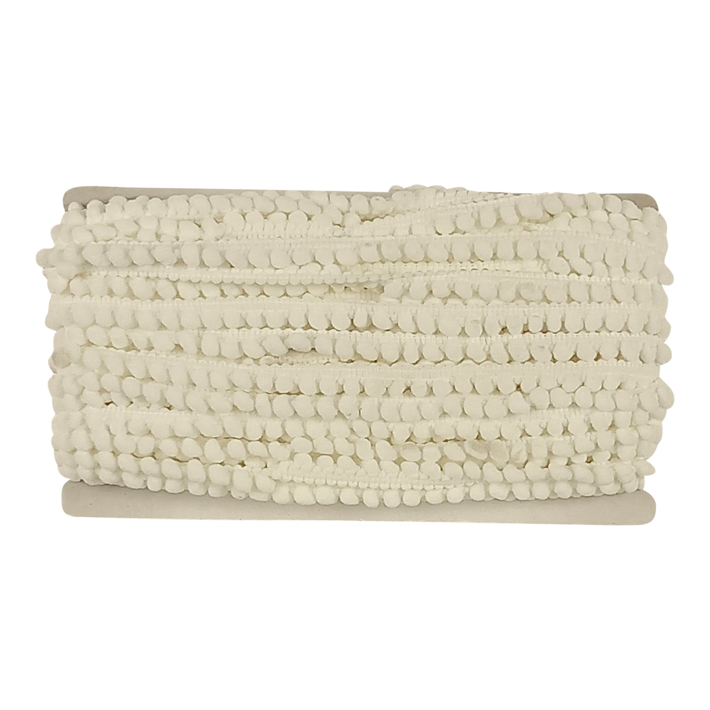 Belagio Enterprises Mini Pom-Pom Trim – White – 1/4" Wide, 25-Yard Roll for Sewing, DIY Crafts & Home Décor