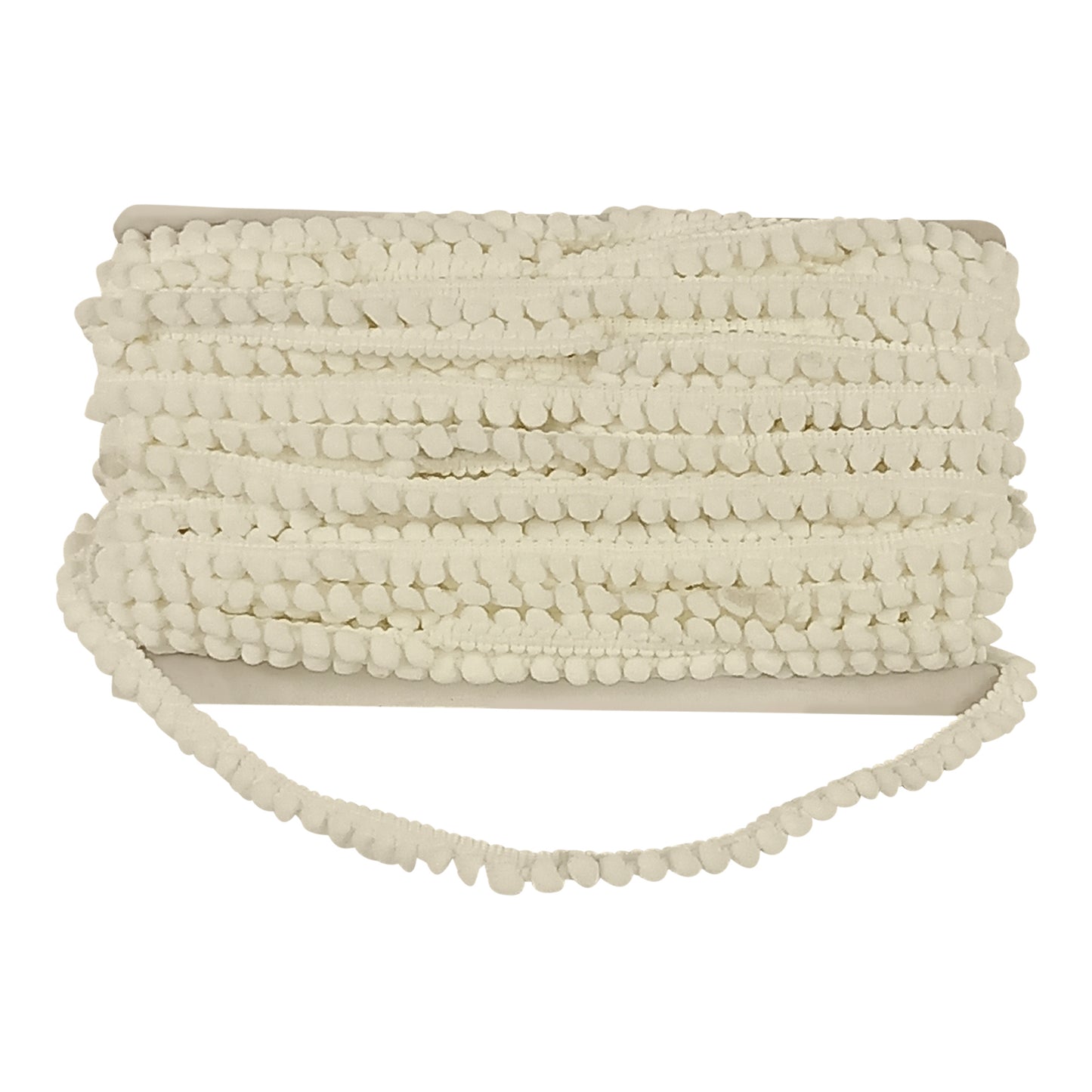 Belagio Enterprises Mini Pom-Pom Trim – White – 1/4" Wide, 25-Yard Roll for Sewing, DIY Crafts & Home Décor