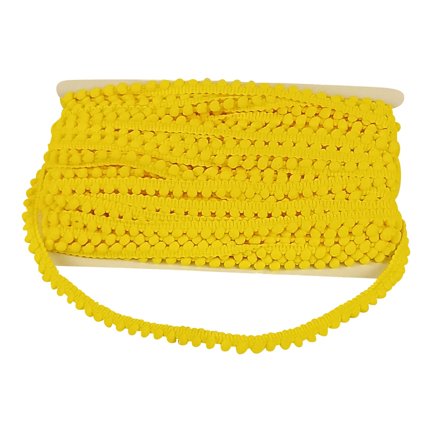 Belagio Enterprises Mini Pom-Pom Trim – Yellow – 1/4" Wide, 25-Yard Roll for Sewing, DIY Crafts & Home Décor