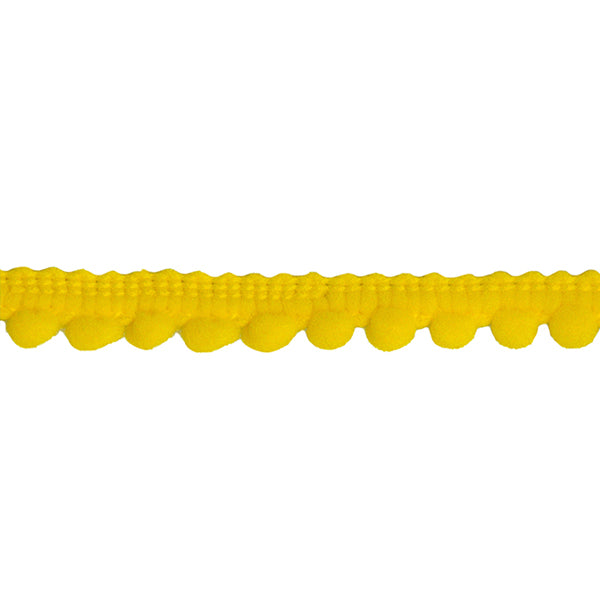 Belagio Enterprises Mini Pom-Pom Trim – Yellow – 1/4" Wide, 25-Yard Roll for Sewing, DIY Crafts & Home Décor