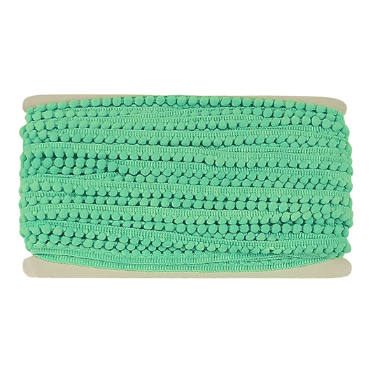 Belagio Enterprises Mini Pom-Pom Trim – Celadon Green – 1/4" Wide, 25-Yard Roll for Sewing, DIY Crafts & Home Décor