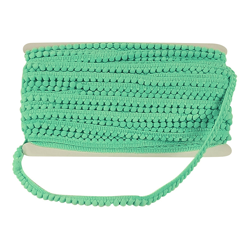 Belagio Enterprises Mini Pom-Pom Trim – Celadon Green – 1/4" Wide, 25-Yard Roll for Sewing, DIY Crafts & Home Décor