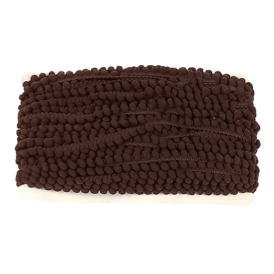 Belagio Enterprises Mini Pom-Pom Trim – Brown – 1/4" Wide, 25-Yard Roll for Sewing, DIY Crafts & Home Décor