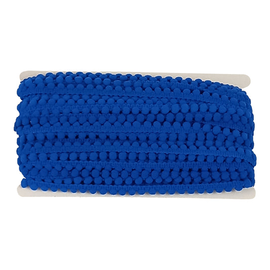 Belagio Enterprises Mini Pom-Pom Trim – Royal Blue – 1/4" Wide, 25-Yard Roll for Sewing, DIY Crafts & Home Décor