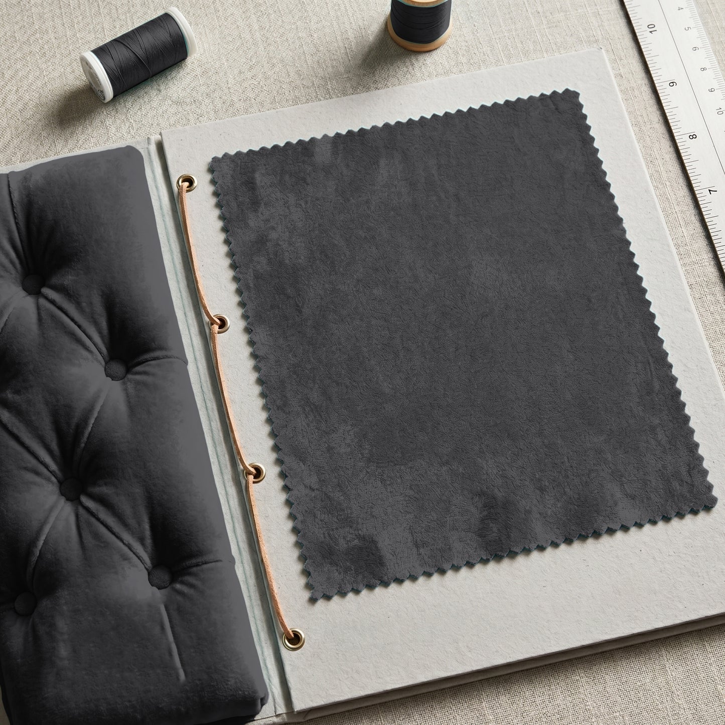 "Mono" Suede Fabric (Black color)