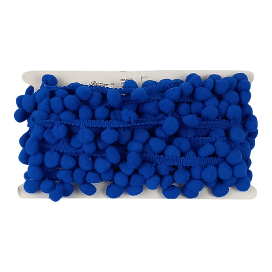 Belagio Enterprises  Pom-Pom Trim – Royal Blue – (5/8" Wide x 10-Yard Roll) for Sewing, DIY Crafts & Home Décor
