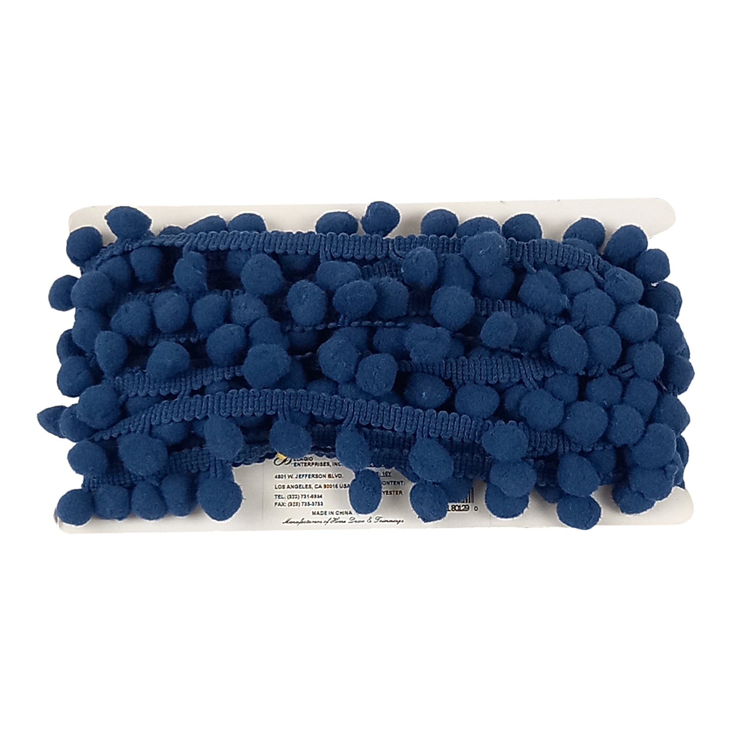 Belagio Enterprises  Pom-Pom Trim – Navy Blue – (5/8" Wide x 10-Yard Roll) for Sewing, DIY Crafts & Home Décor
