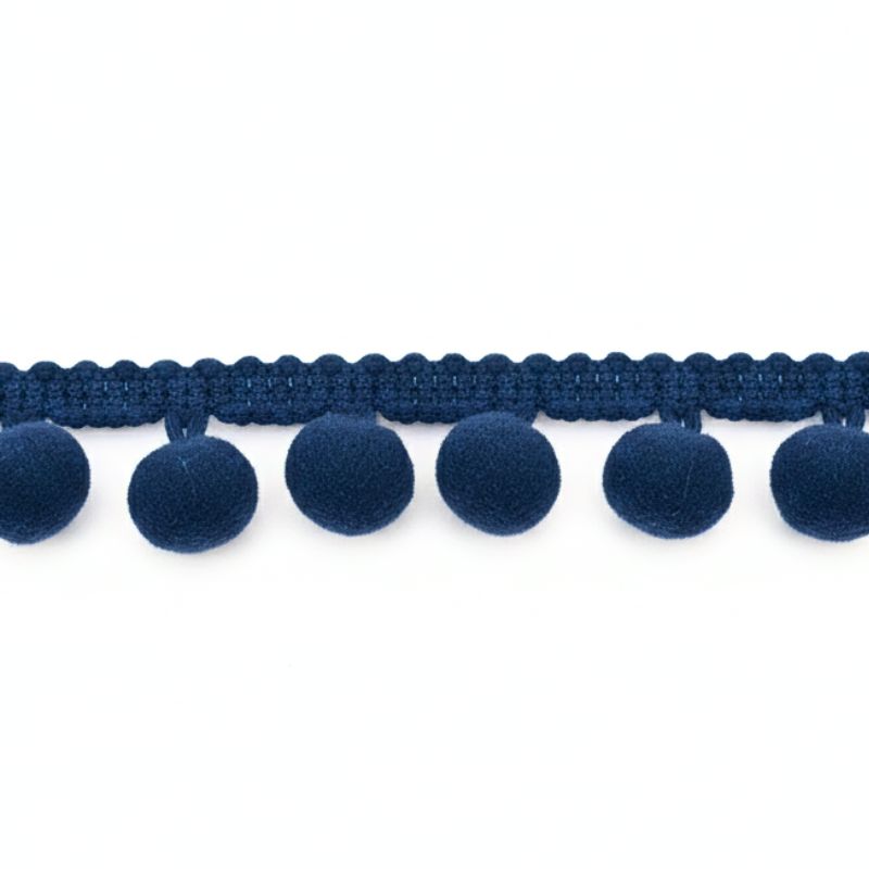 Belagio Enterprises  Pom-Pom Trim – Navy Blue – (5/8" Wide x 10-Yard Roll) for Sewing, DIY Crafts & Home Décor