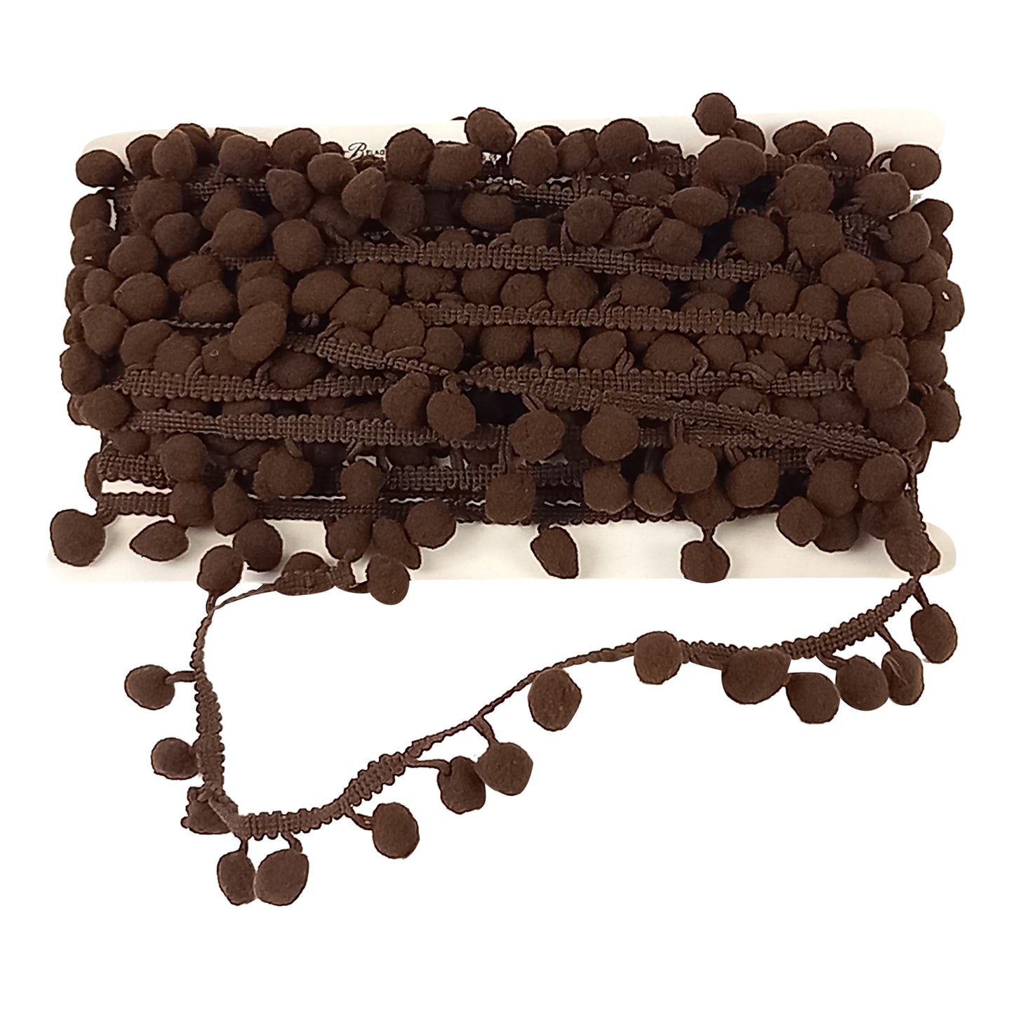 Belagio Enterprises  Pom-Pom Trim – Brown – (5/8" Wide x 10-Yard Roll) for Sewing, DIY Crafts & Home Décor