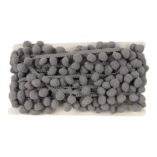 Belagio Enterprises  Pom-Pom Trim – Silver – (5/8" Wide x 10-Yard Roll) for Sewing, DIY Crafts & Home Décor