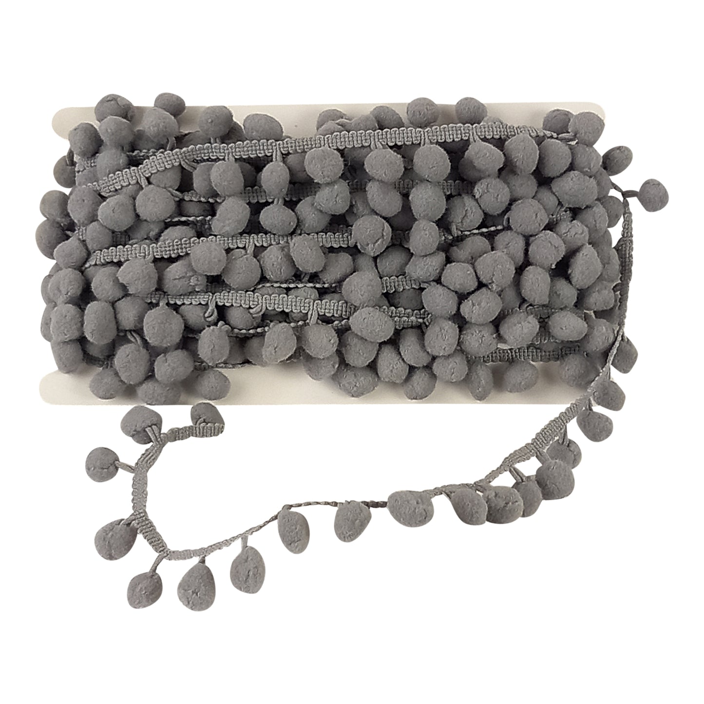 Belagio Enterprises  Pom-Pom Trim – Silver – (5/8" Wide x 10-Yard Roll) for Sewing, DIY Crafts & Home Décor