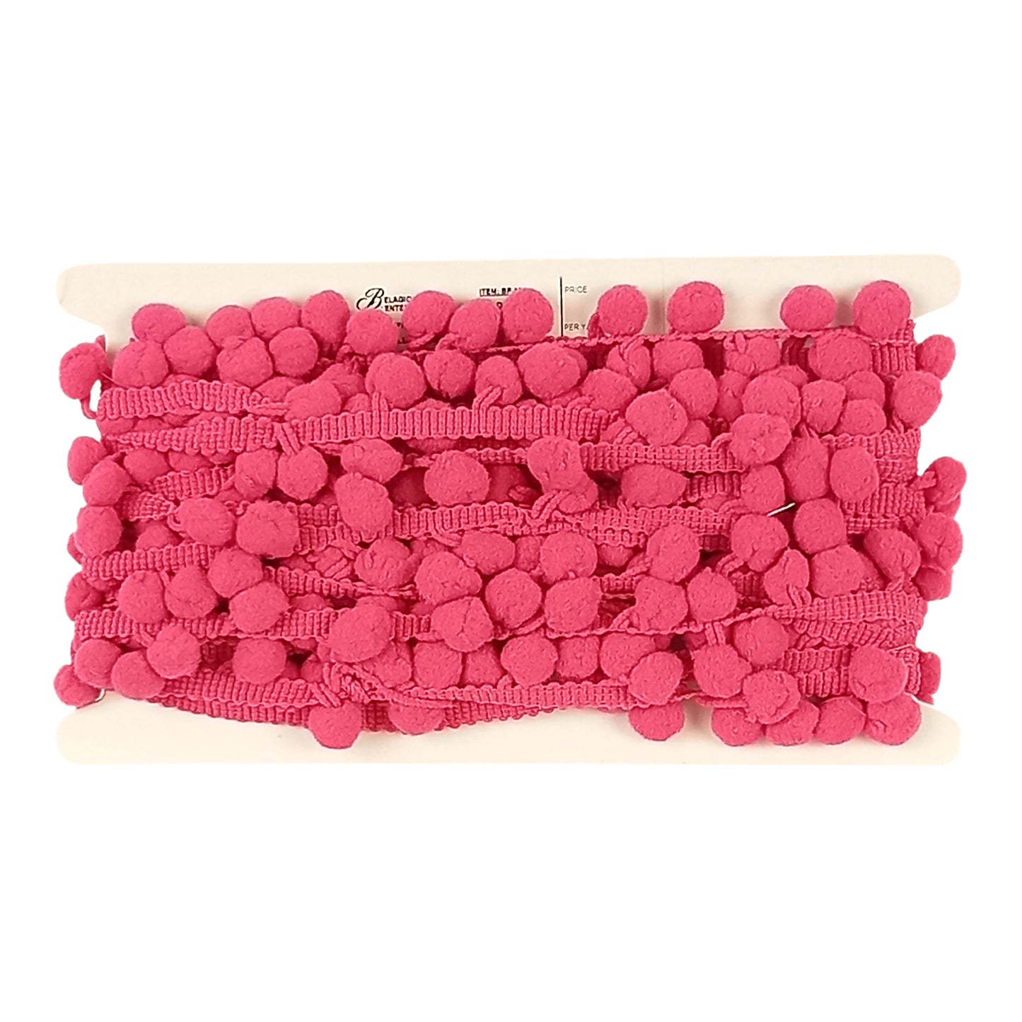 Belagio Enterprises  Pom-Pom Trim – Hot Pink – (5/8" Wide x 10-Yard Roll) for Sewing, DIY Crafts & Home Décor