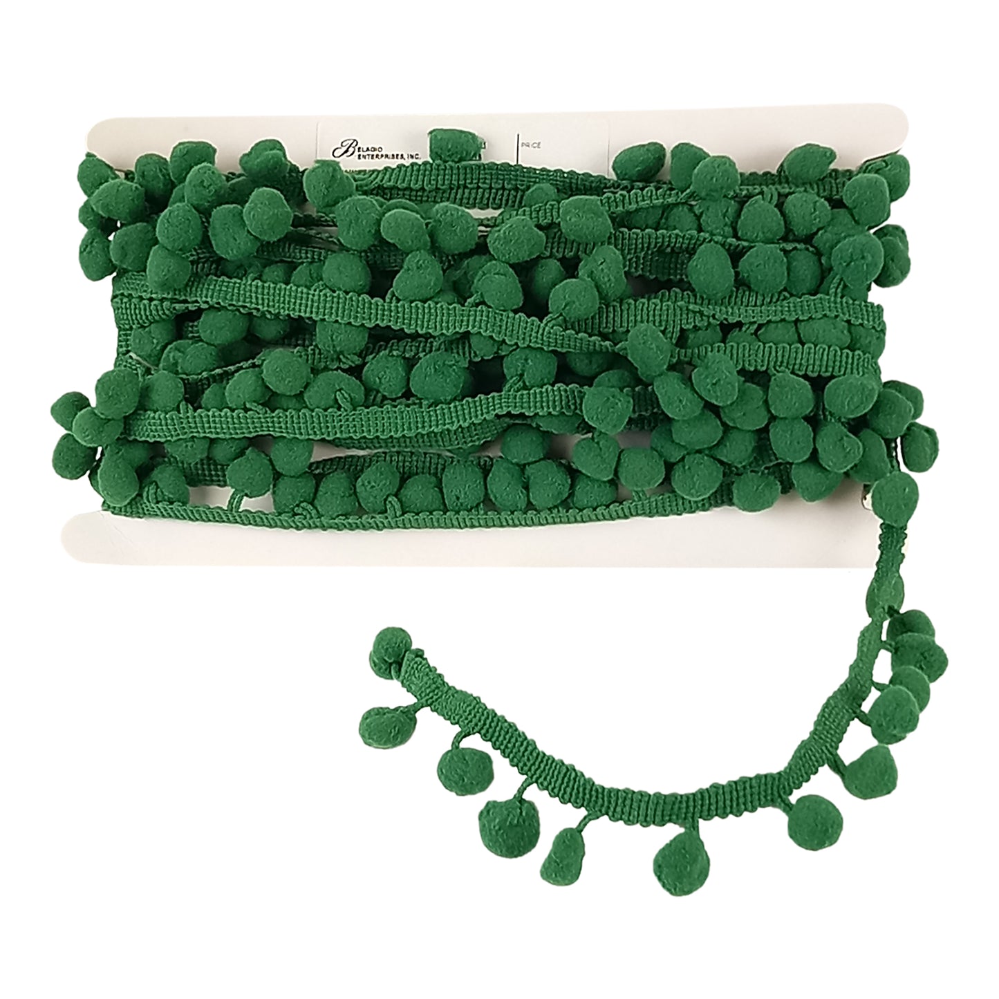 Belagio Enterprises  Pom-Pom Trim – Emerald Green – (5/8" Wide x 10-Yard Roll) for Sewing, DIY Crafts & Home Décor