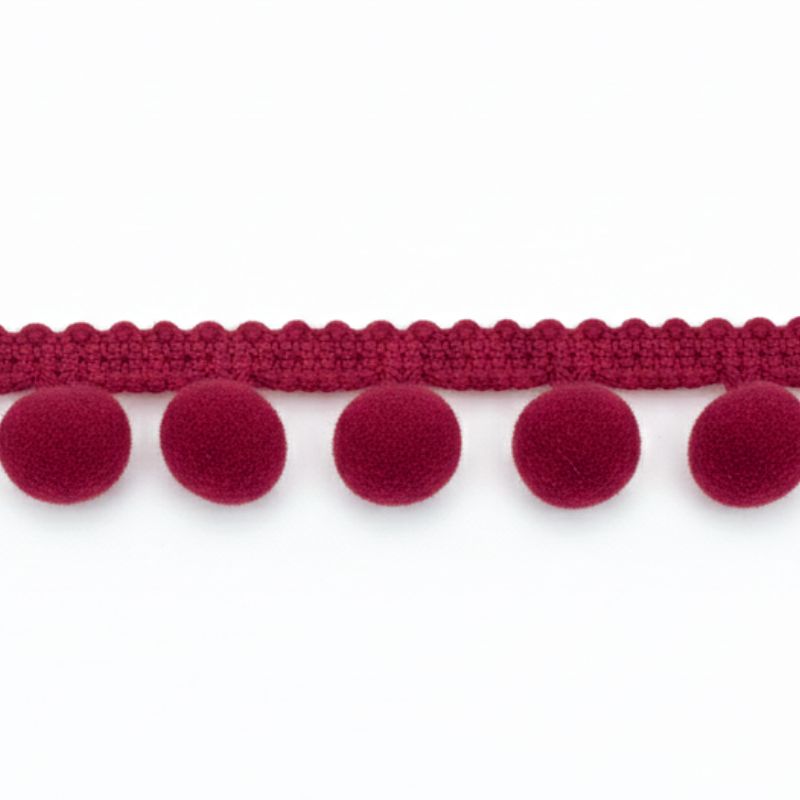 Belagio Enterprises  Pom-Pom Trim – Burgundy – (5/8" Wide x 10-Yard Roll) for Sewing, DIY Crafts & Home Décor