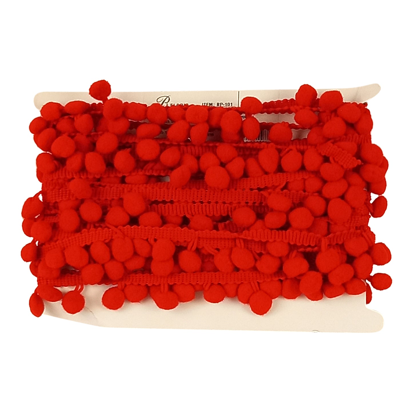 Belagio Enterprises  Pom-Pom Trim – Red – (5/8" Wide x 10-Yard Roll) for Sewing, DIY Crafts & Home Décor