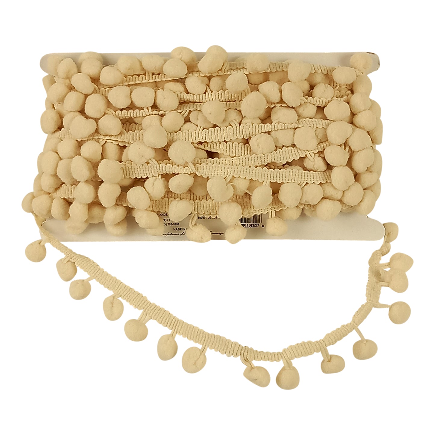Belagio Enterprises  Pom-Pom Trim – Ivory – (5/8" Wide x 10-Yard Roll) for Sewing, DIY Crafts & Home Décor