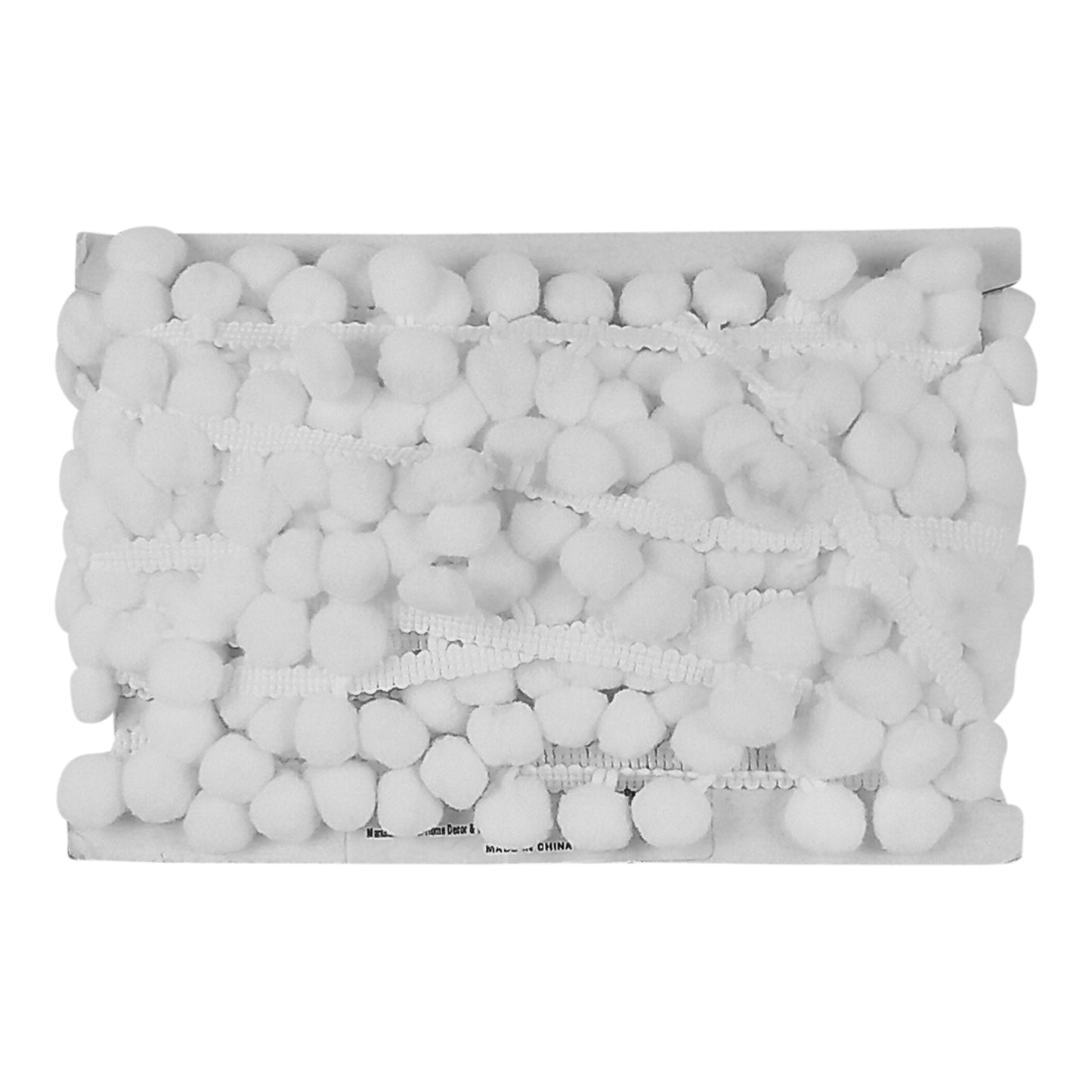 Belagio Enterprises  Pom-Pom Trim – White – (5/8" Wide x 10-Yard Roll) for Sewing, DIY Crafts & Home Décor