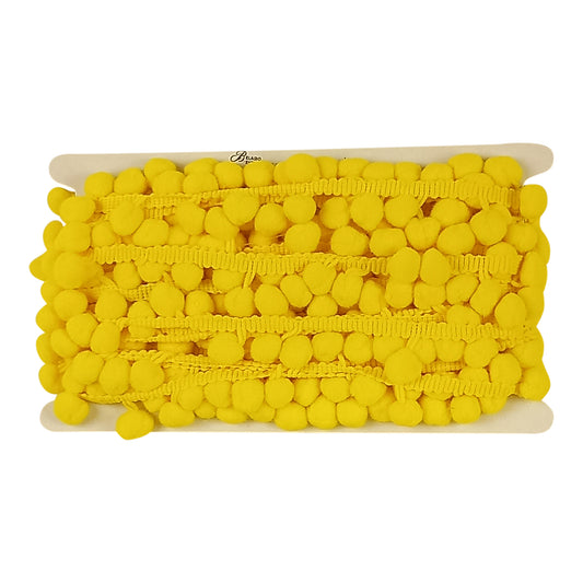 Belagio Enterprises  Pom-Pom Trim – Yellow – (5/8" Wide x 10-Yard Roll) for Sewing, DIY Crafts & Home Décor