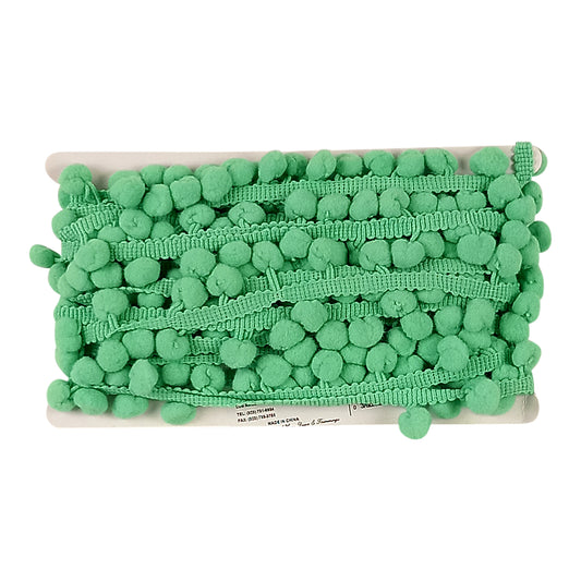 Belagio Enterprises  Pom-Pom Trim – Celadon Green – (5/8" Wide x 10-Yard Roll) for Sewing, DIY Crafts & Home Décor