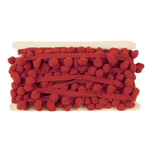 Belagio Enterprises  Pom-Pom Trim – Brick Red – (5/8" Wide x 10-Yard Roll) for Sewing, DIY Crafts & Home Décor