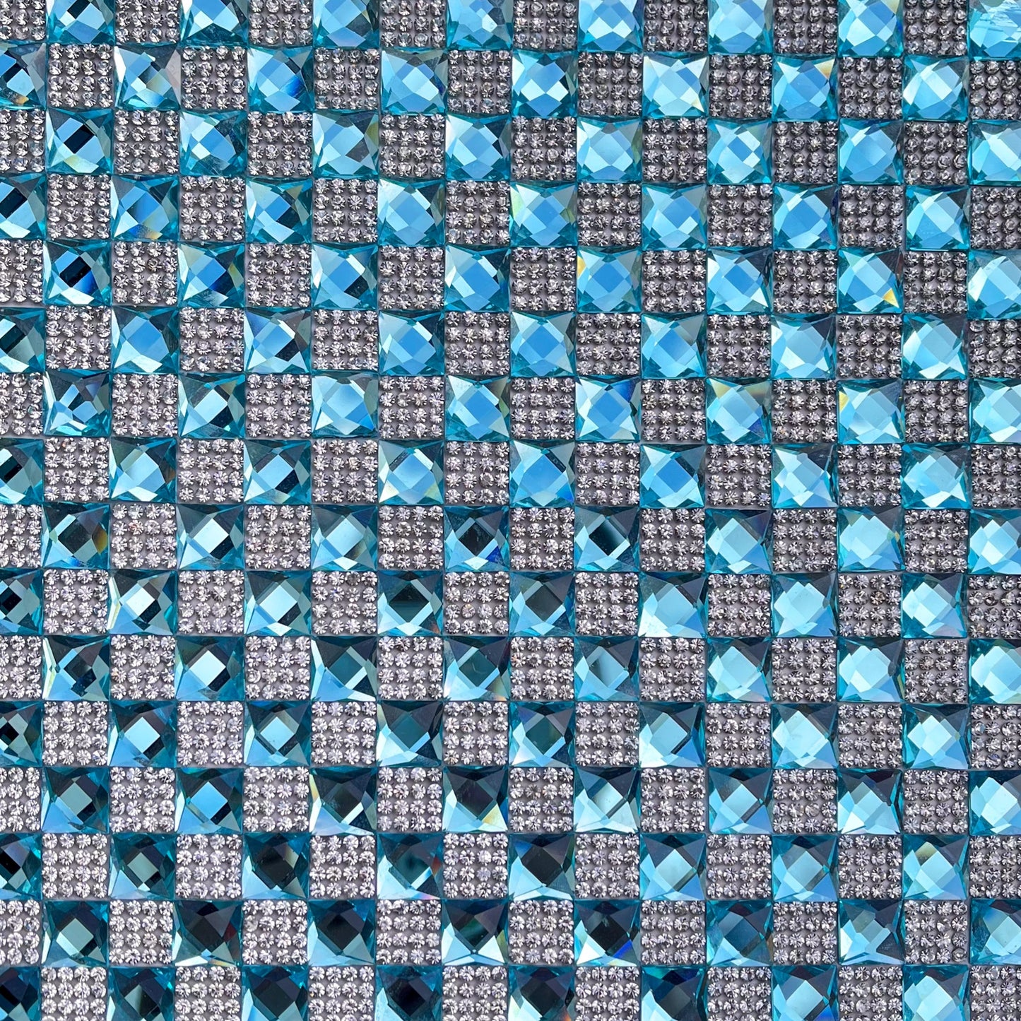 Belagio Enterprises Glass & Rhinestone Sheet – Light Blue – 15 3/4" x 9 1/2" | Style BRST-13