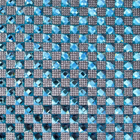 Belagio Enterprises Glass & Rhinestone Sheet – Light Blue – 15 3/4" x 9 1/2" | Style BRST-13