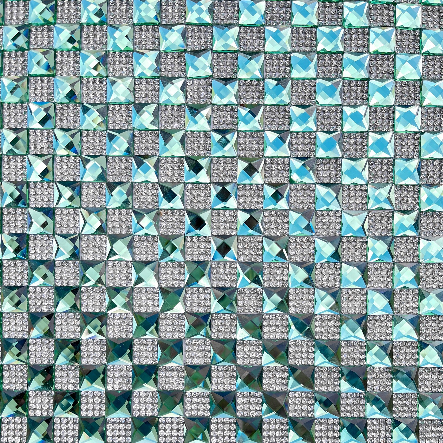 Belagio Enterprises Glass & Rhinestone Sheet – Light Green – 15 3/4" x 9 1/2" | Style BRST-13