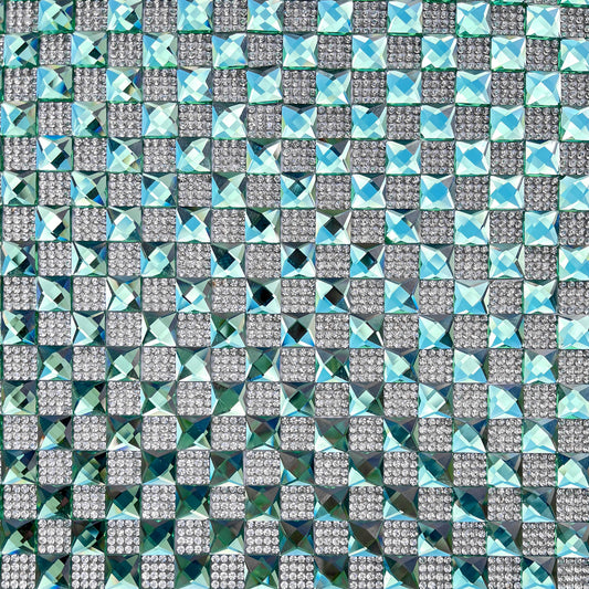 Belagio Enterprises Glass & Rhinestone Sheet – Light Green – 15 3/4" x 9 1/2" | Style BRST-13