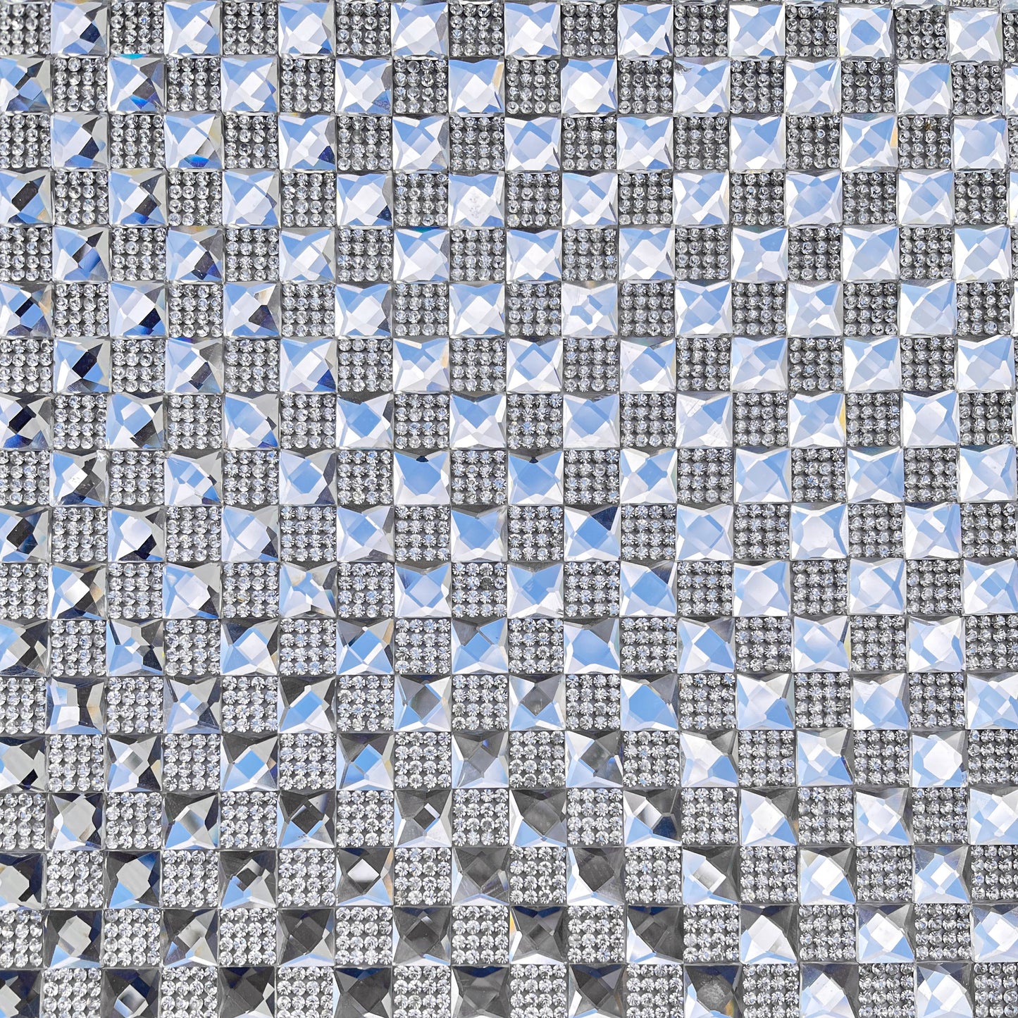 Belagio Enterprises Glass & Rhinestone Sheet – Silver – 15 3/4" x 9 1/2" | Style BRST-13