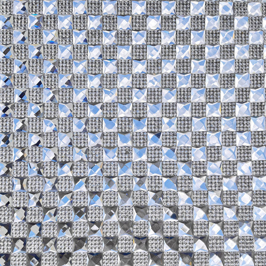 Belagio Enterprises Glass & Rhinestone Sheet – Silver – 15 3/4" x 9 1/2" | Style BRST-13
