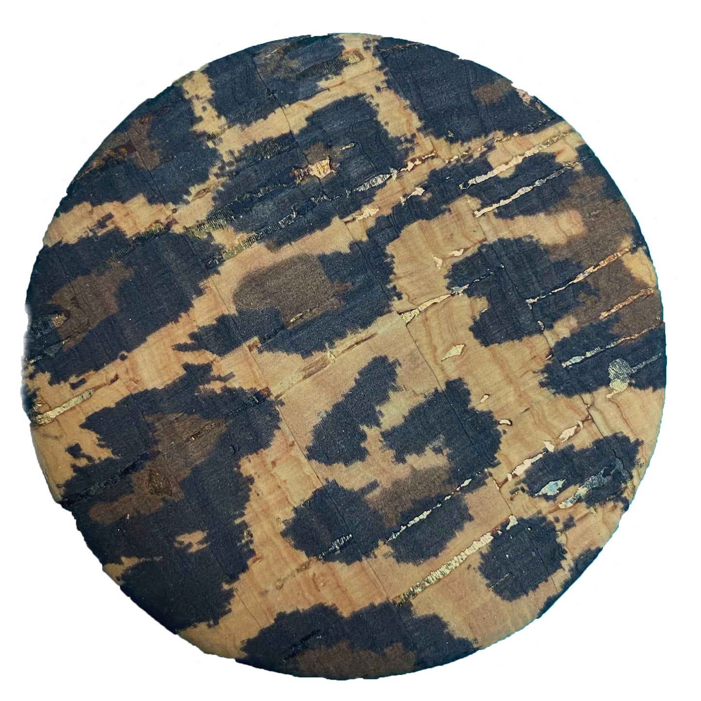 Belagio Enterprises 3pcs 2-inch Leopard Print Cork Buttons – Decorative Natural Wood-Style Fasteners for Sewing & Crafts (1pc per Card | 3 Cards per Order)