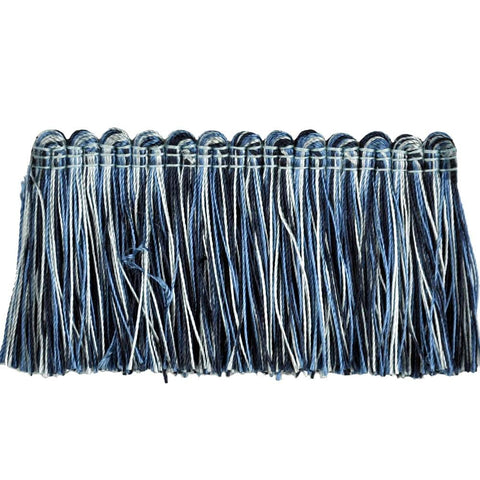Elegance Collection 2" Brush Fringe (25 YD ROLL) in Navy/Silver - BF-1480-05/03