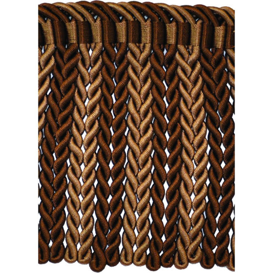 6" Bullion in Variated Brown, 5-Yard Roll - Luxury Decorative Fringe for Drapery, Upholstery and Home Decor