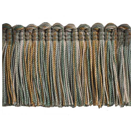 Mulberry Collection 2" Brush Fringe (25 YD ROLL) in Turquoise/Taupe - BF-4004-33/82