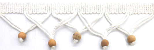 Texture Collection - Small Wooden Ball Tassel Fringe Cotton -BF-4600-27