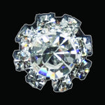 Rhinestone Buttons (6 PCS) - 1/2" wide - BRB-107