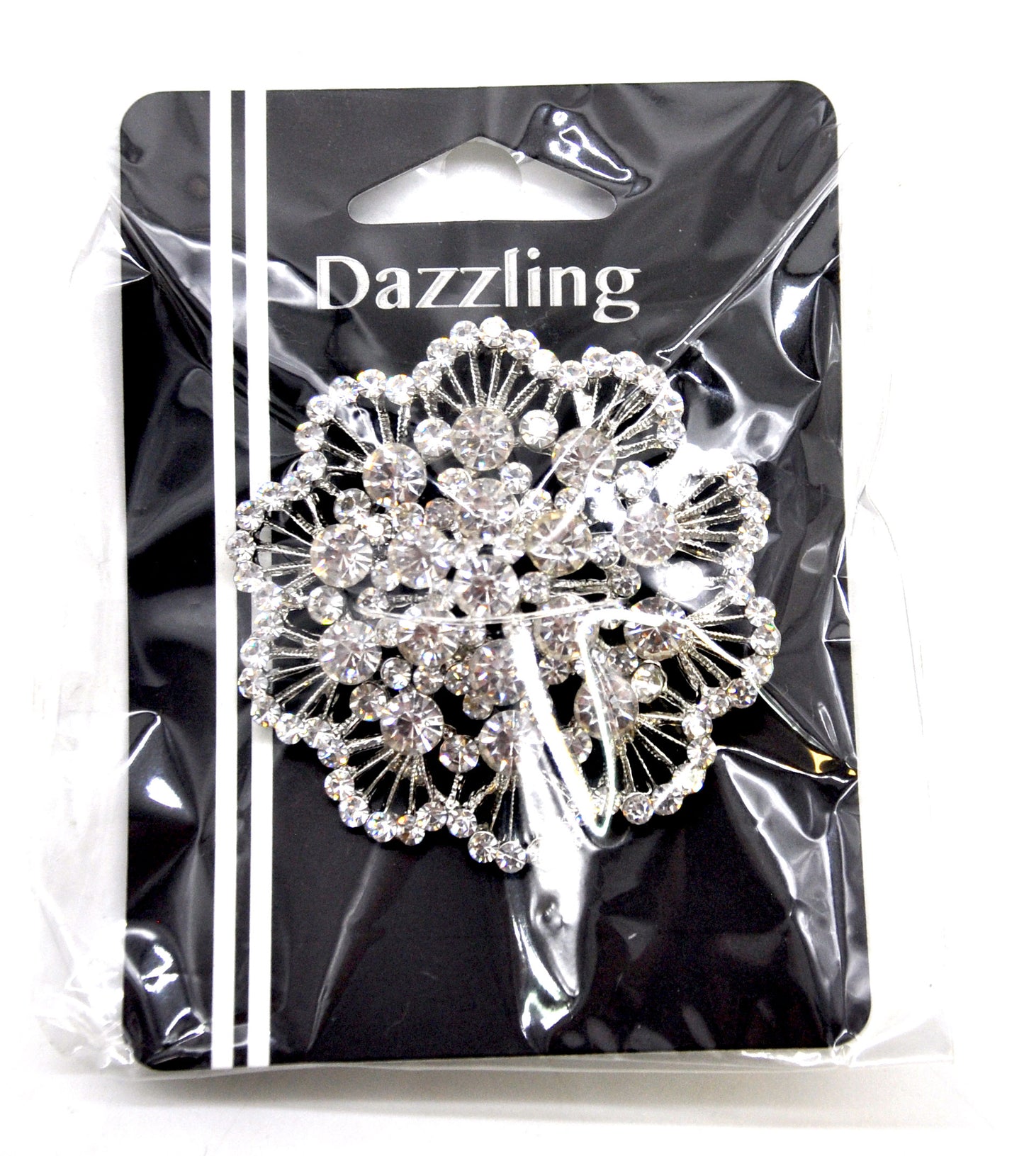 Rhinestone Brooch - 2 " wide x 2 " long - BW-135