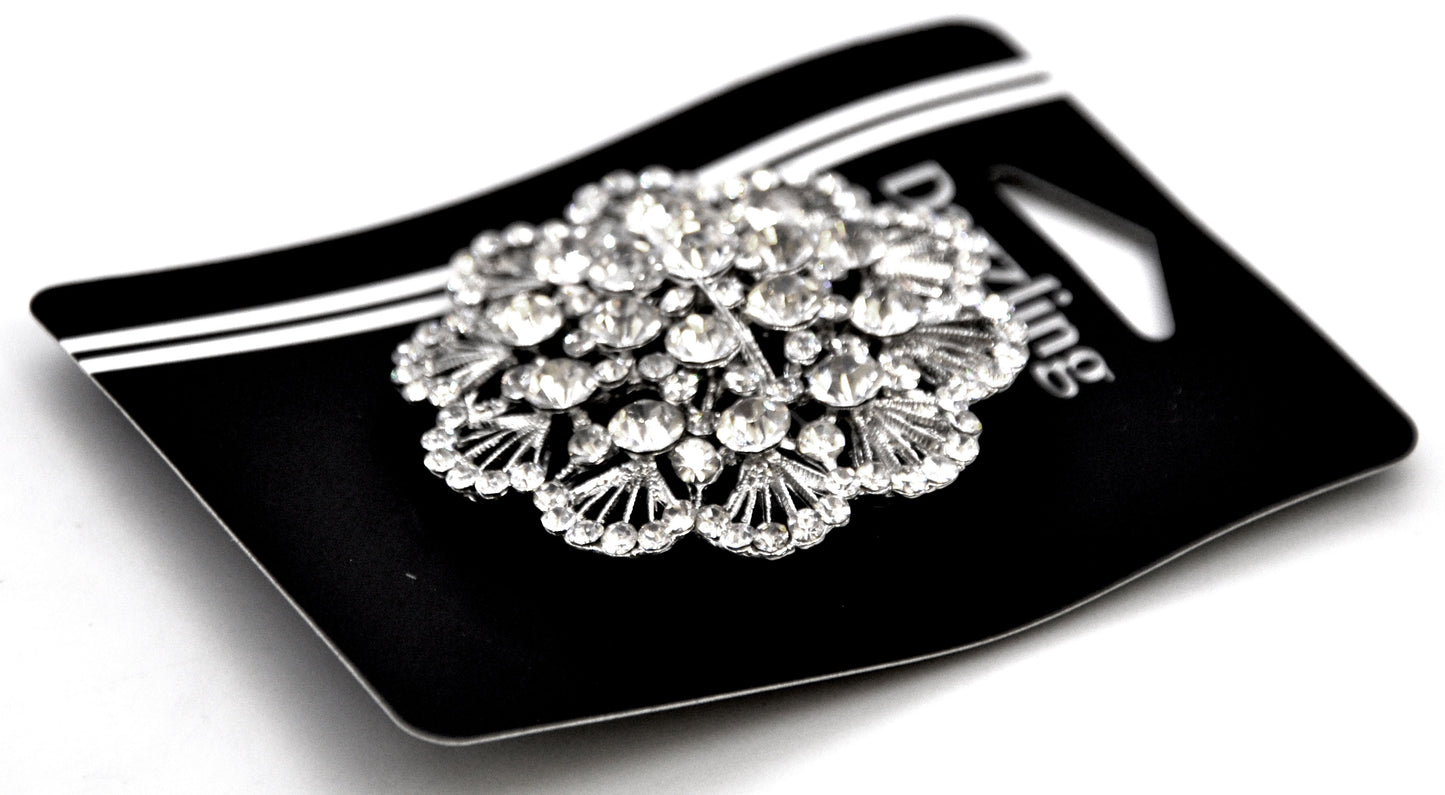 Rhinestone Brooch - 2 " wide x 2 " long - BW-135