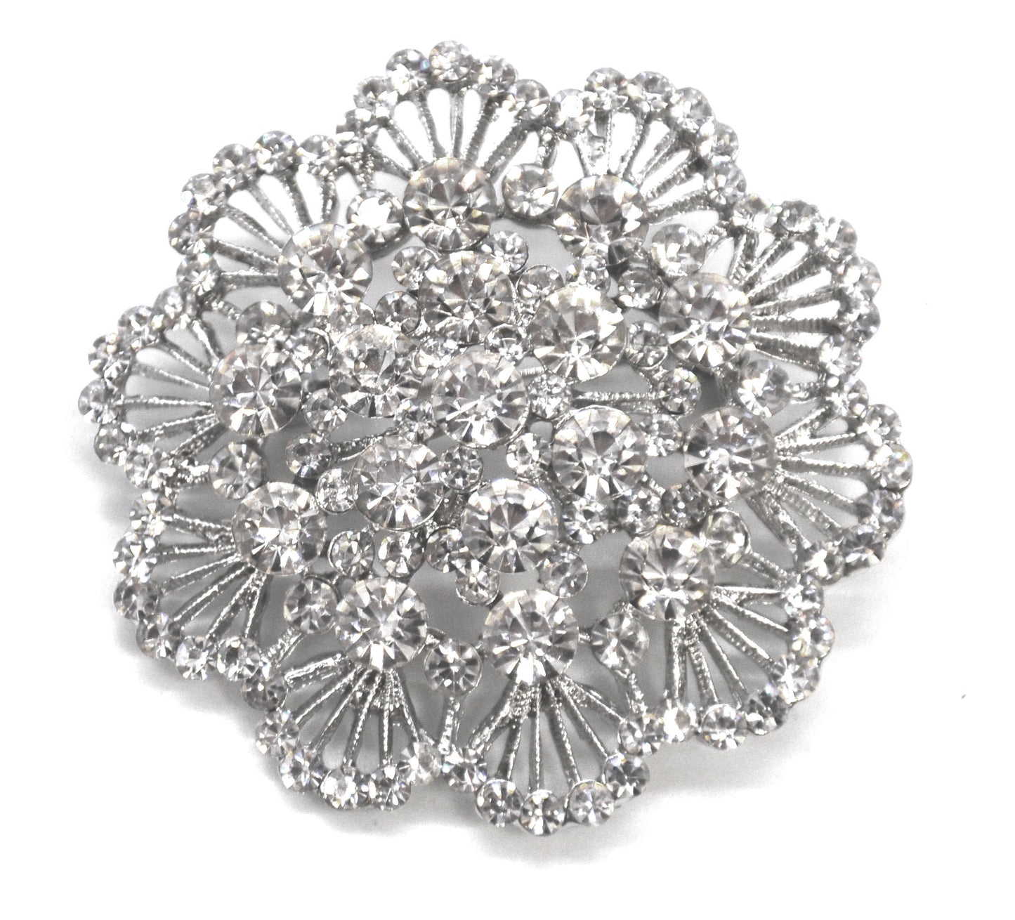 Rhinestone Brooch - 2 " wide x 2 " long - BW-135