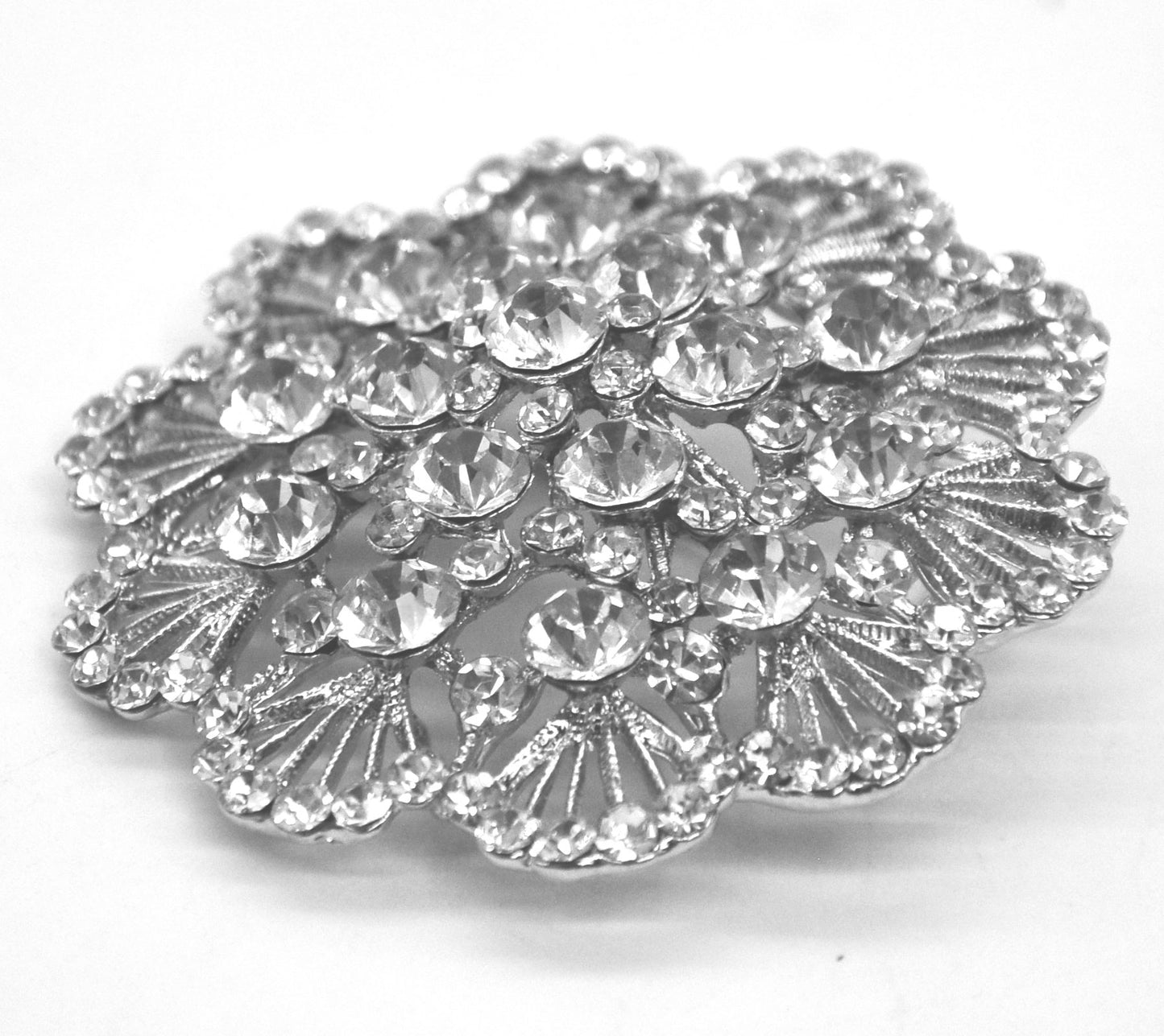 Rhinestone Brooch - 2 " wide x 2 " long - BW-135