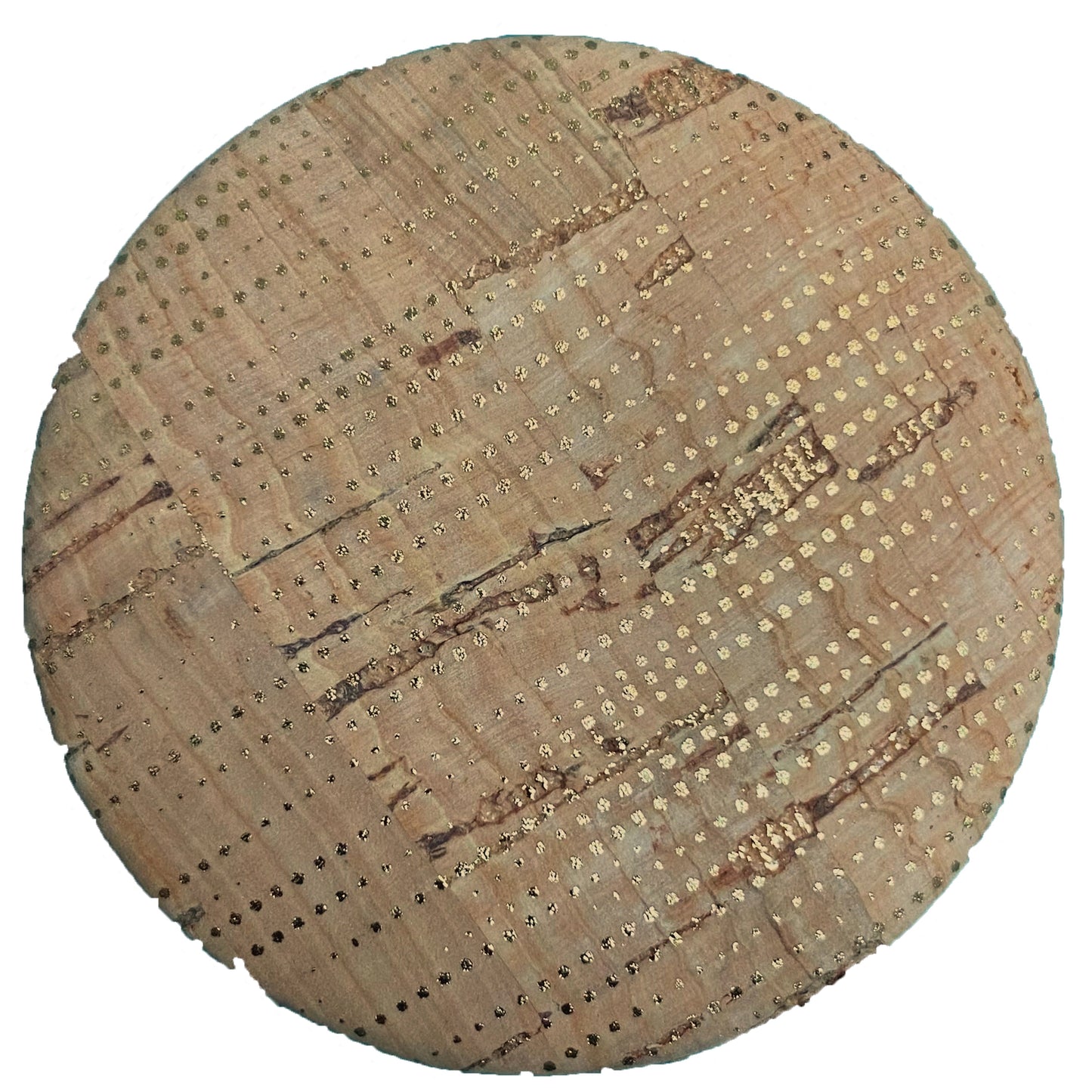 Cork Button (Natural/Gold 95) - 2 Inch Large - BCB-95L (One Piece Card)