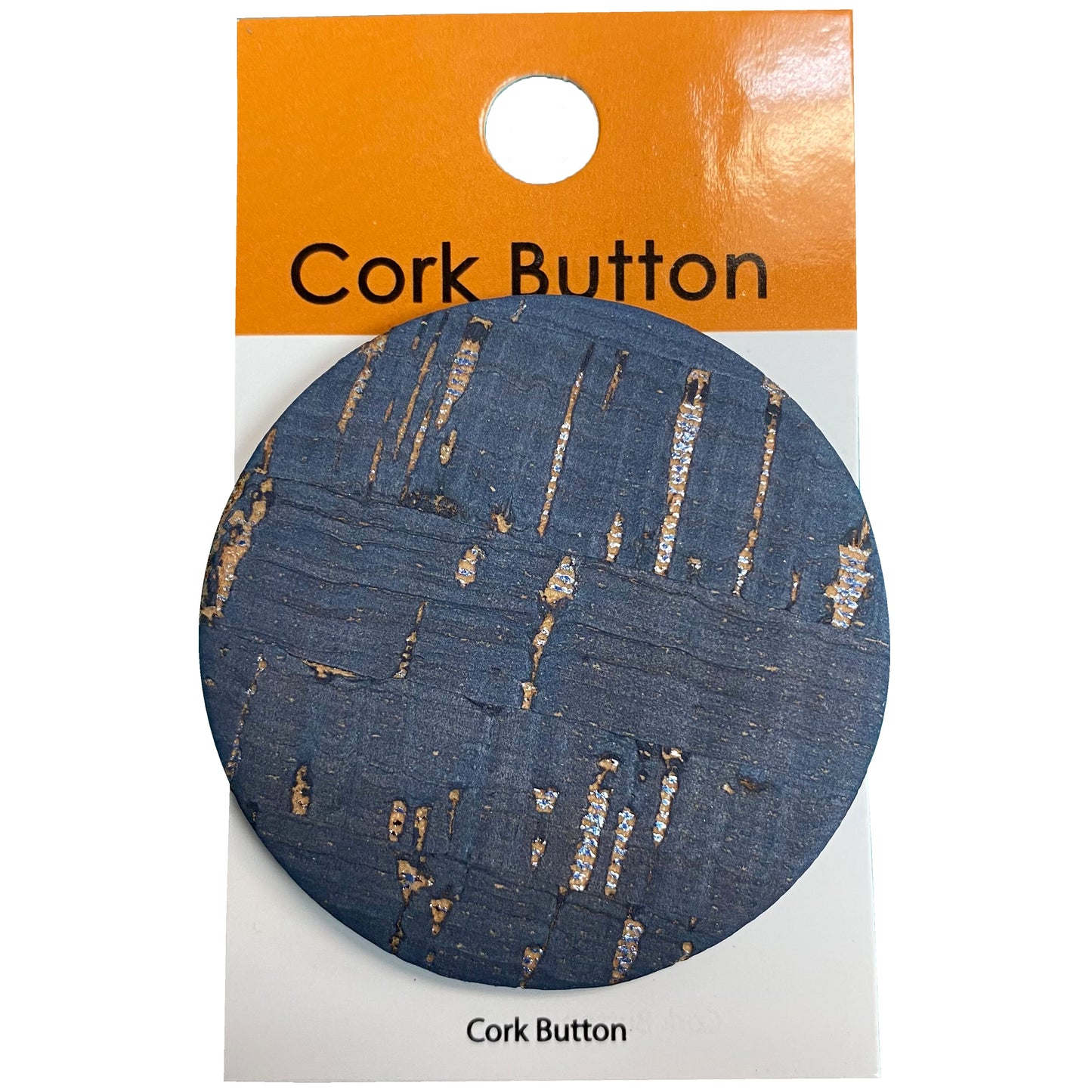 Cork Button (Blue) - 2 Inch Large - BCB-98-04L (One Piece Card)