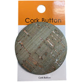 Cork Buttons 2 Inch Large - Green One Piece Card BCB-98-36L