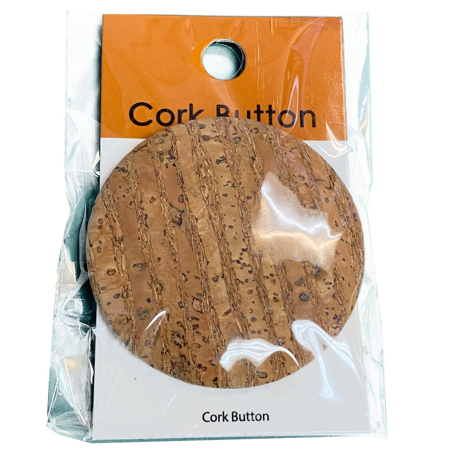 Cork Buttons 2 Inch Large - Natural 94 One Piece Card BCB-94L