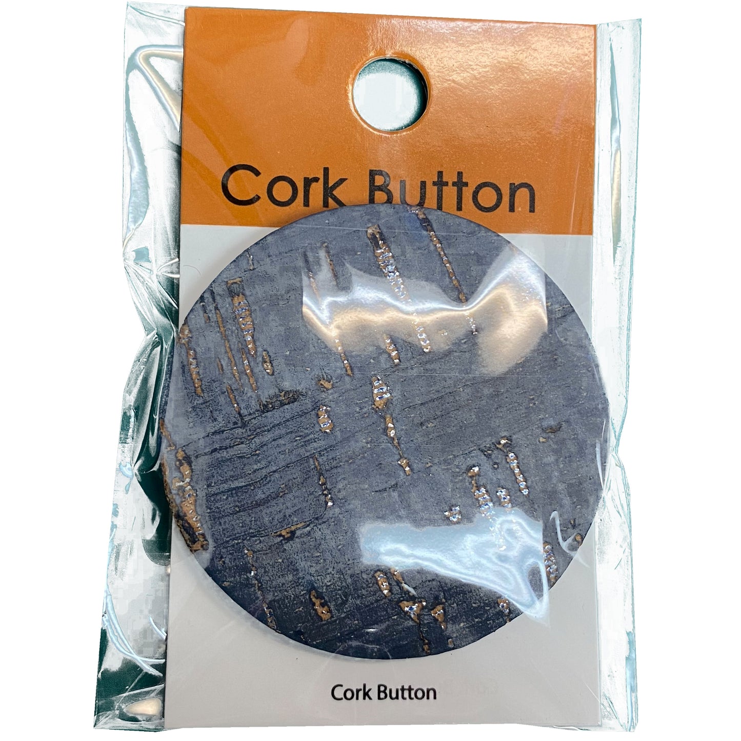 Cork Button (Blue) - 2 Inch Large - BCB-98-04L (One Piece Card)