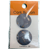 Cork Buttons 1 Inch Small - Blue Two Piece Card BCB-98-04S
